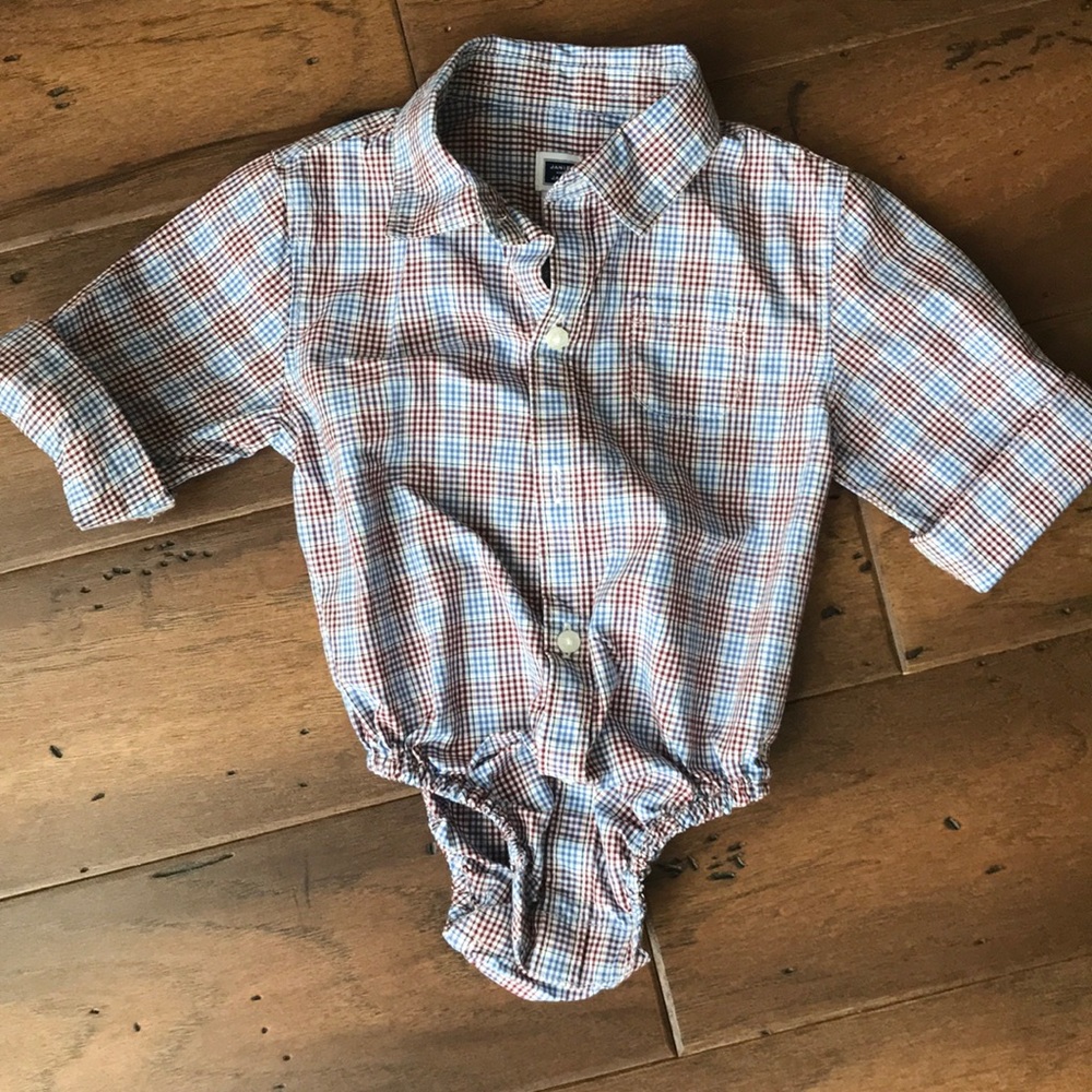 Plaid dress shirt onesie